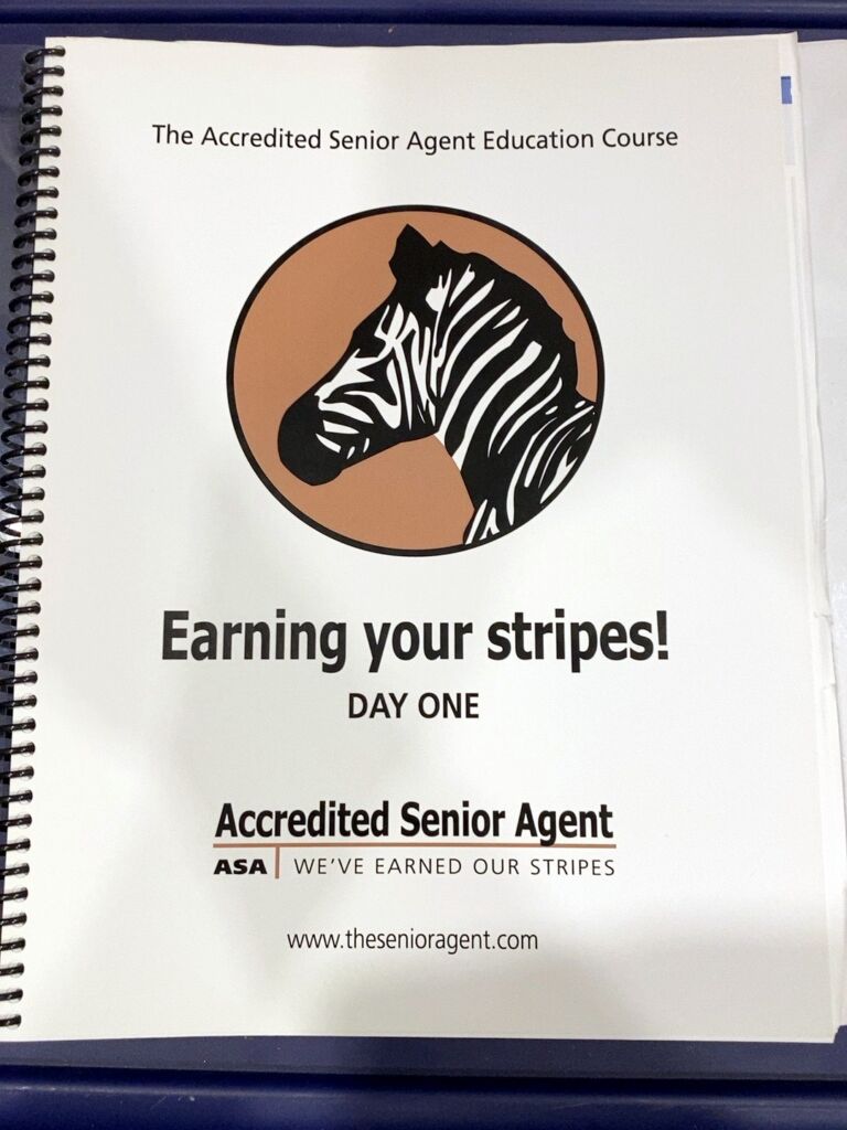 Original Accredited Senior Agent™ course manual used in Canadian seniors real estate training
